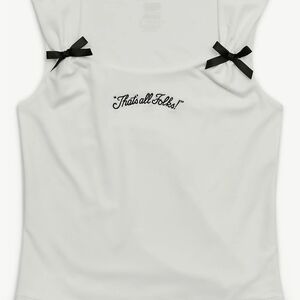 Justice White Tank Top with Black Bows